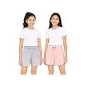 Clotth Theory Girls PO2 100% Cotton Casual Bottomwear | Soft Elastic Drawstring Waist | Comfortable Summer, Play &amp; Everyday Wear Shorts | 2-3 to 13-14 Years