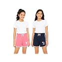 Clotth Theory Girls PO2 100% Cotton Casual Bottomwear | Soft Elastic Drawstring Waist | Comfortable Summer, Play &amp; Everyday Wear Shorts | 2-3 to 13-14 Years