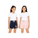 Clotth Theory Girls PO2 100% Cotton Casual Bottomwear | Soft Elastic Drawstring Waist | Comfortable Summer, Play &amp; Everyday Wear Shorts | 2-3 to 13-14 Years