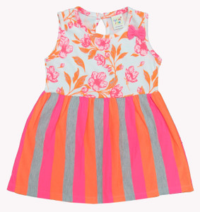 clothe funn baby girls midiknee length casual dress multicolor sleeveless
