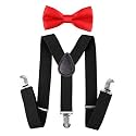 Black Suspender and red Bow Tie Set for Kids 5 to 15yrs