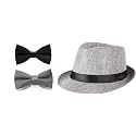 Kids Fedora Round Hat and Matched Bow tie