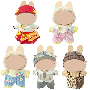 ezcora doll clothes compatible with labubu dolls 5 pack doll outfits for 17cm doll perfect for play and display accessories for doll39s collectors no dolls set 2