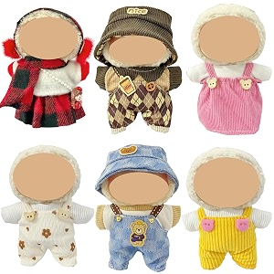 doll clothes compatible with labubu dolls 6 pack doll outfits for 17cm doll perfect for play and display accessories for doll39s collectors no dolls set 8