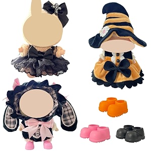 ezcora doll halloween clothes set for 17cm dolls premium fashion halloween black bat dress include shoes for doll accessories