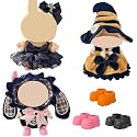 Ezcora Doll Halloween Clothes Set for 17cm Dolls, Premium Fashion Halloween Black Bat Dress Include Shoes for Doll Accessories
