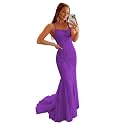 Clothfun Women's Long Lace Prom Dresses Mermaid Spaghetti Straps Backless Formal Evening Gowns