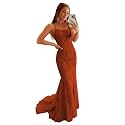 Clothfun Women's Long Lace Prom Dresses Mermaid Spaghetti Straps Backless Formal Evening Gowns