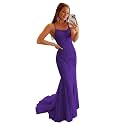 Clothfun Women's Long Lace Prom Dresses Mermaid Spaghetti Straps Backless Formal Evening Gowns