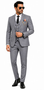 Clothify Men 3-Piece Coat Pant Set