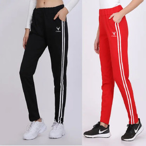 clothina striped women black grey track pants