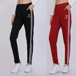 clothina striped women black red track pants