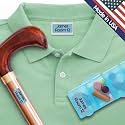 Clothing Labels for Nursing Home (70), No-Iron, Washable &amp; Personalized Name Tags for Clothes, Items and Nursing Home Supplies (1.2” x 0.5”) - Blue