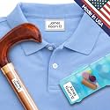 Clothing Labels for Nursing Home (70), No-Iron, Washable &amp; Personalized Name Tags for Clothes, Items and Nursing Home Supplies (1.2” x 0.5”) - White
