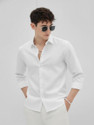 Clothisto Men Solid Casual White Shirt