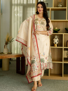clothstory Printed Kurta Trouser Pant Dupatta
