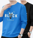 Clothy Printed Men Black, Blue T-Shirt