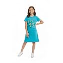 Clotth Theory Girls Cotton Nightdress | Knee Length Nighty | Round Neck Short Sleeve Soft Sleepwear