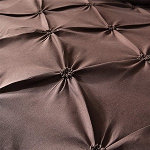 satin pinch duvet cover set - bright colored stain fade amp wrinkle resistant - includes 1 silk satin cover and 2 pillowcases single chocolate