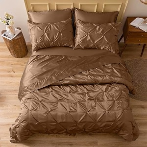 satin pinch duvet cover bright colored stain fade amp wrinkle resistant pinch duvet cover set includes 1 pinch silk satin duvet cover and 2 pillowcases single brown