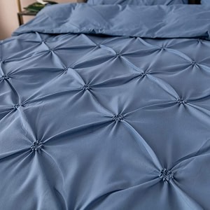 satin duvet cover set - bright colored stain fade amp wrinkle resistant - includes 1 pinch silk satin cover and 2 pillowcases double medium blue