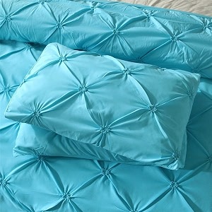 satin duvet cover set - bright colored stain fade amp wrinkle resistant - includes 1 pinch silk satin cover and 2 pillowcases queen aqua blue