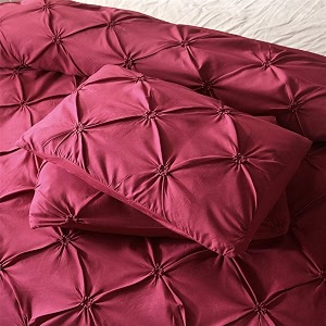 satin duvet cover set - bright colored stain fade amp wrinkle resistant - includes 1 pinch silk satin cover and 2 pillowcases king burgundy