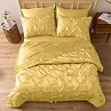 Satin Duvet Cover Set - Bright Colored, Stain, Fade &amp; Wrinkle Resistant - Includes 1 Silk Satin Pinch Cover and 2 Pillowcases (Single, Gold)