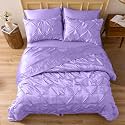 Satin Pinch Duvet Cover Bright Colored, Stain, Fade & Wrinkle Resistant Pinch Duvet Cover Set Includes 1 Pinch Silk Satin Duvet Cover and 2 Pillowcases!! (King, Lilac)
