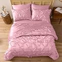 Satin Duvet Cover Set - Bright Colored, Stain, Fade &amp; Wrinkle Resistant - Includes 1 Silk Satin Pinch Cover and 2 Pillowcases (Single, Rose Pink)