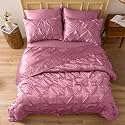 Satin Pinch Duvet Cover Set - Bright Colored, Stain, Fade &amp; Wrinkle Resistant - Includes 1 Silk Satin Cover and 2 Pillowcases (Single, Dusty Rose)
