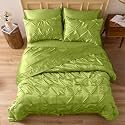 Satin Pinch Duvet Cover Bright Colored, Stain, Fade &amp; Wrinkle Resistant Pinch Duvet Cover Set Includes 1 Pinch Silk Satin Duvet Cover and 2 Pillowcases!! (Single, Sage)