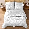 Satin Duvet Cover Set - Bright Colored, Stain, Fade &amp; Wrinkle Resistant - Includes 1 Silk Satin Pinch Duvet Cover and 2 Pillowcases (Queen, White)