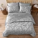 Satin Duvet Cover Set - Bright Colored, Stain, Fade &amp; Wrinkle Resistant - Includes 1 Silk Satin Pinch Cover and 2 Pillowcases (Queen, Silver Gray)