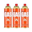 Cloudberry Butane Gas Canister 225g for Camping Perfect Suitable to lighters Small Stove, Flame Torch, Welding Fuel Gas with Universal Nozzle/Pin - 3 Canister CLB40