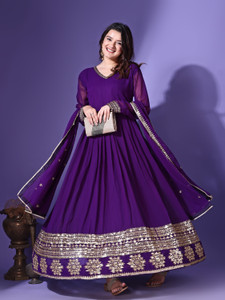 cloudberry Women Georgette Kurta Palazzo Dupatta Set