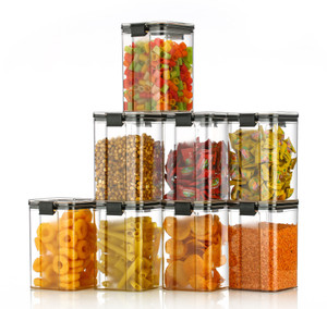 cloudhead plastic grocery container  - 1100 ml pack of 8 black