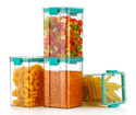 CLOUDHEAD Plastic Grocery Container  - 1100 ml (Pack of 4, Blue)