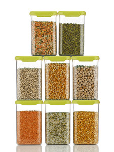 cloudhead plastic grocery container  - 1200 ml pack of 8 green