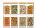 CLOUDHEAD Plastic Grocery Container  - 1200 ml (Pack of 8, White, Orange)