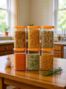 CLOUDHEAD Plastic Grocery Container  - 1200 ml (Pack of 6, Orange)
