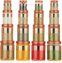 CLOUDHEAD Plastic Grocery Container  - 250 ml, 350 ml, 650 ml, 1200 ml (Pack of 16, Gold)