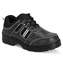 Cloudland Black Leather Safety Shoes for Man