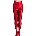 cloudmall Women Sexy Semi Opaque Pantyhose Running Tights Yoga Leggings Oil Shiny Stocking