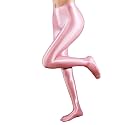 cloudmall Women Sexy Semi Opaque Pantyhose Running Tights Yoga Leggings Oil Shiny Stocking