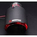 CLOUDSALE New Matt Carbon Fiber Exhaust Pipe Tips Muffler with LED Lights Universal Fitment(Red)