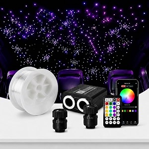 cloudsale your store your place bluetooth 32w rgbw shooting starlight appremote music mode led fiber optic light star ceiling light kitpmma plastic 8858ft2700m