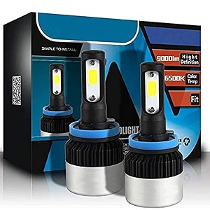cloudsale led headlight bulbs cob 72w 36w x 2 9000lm h3 white