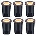 CLOUDY BAY [6 Pack] 9W LED Landscape Well Lights,2700K/3000K/3500K/4000K/5000K Selectable,Low Voltage 12V/24V Ground Lighting,Waterproof Outdoor In Ground Lights for Uplights,Bronze