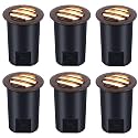 CLOUDY BAY [6 Pack] 9W Low Voltage Landscape Lights,LED Well Lights,Grated Top,12V-24V Waterproof Outdoor,2700K/3000K/3500K/4000K/5000K In Ground Lights for Fence Pathway Deck,Bronze